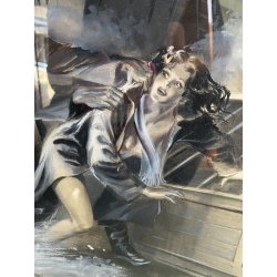 TAVOLA  ILLUSTRAZIONE ORIGINALE TEMPERA V. Novelle Enzo Magni (Ingam)  1950