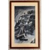 TAVOLA ORIGINALE TEMPERA Enzo Magni (Ingam)  ILLUSTRAZIONE EDITORIALE EPOCA 1950