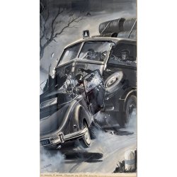 TAVOLA ORIGINALE TEMPERA Enzo Magni (Ingam)  ILLUSTRAZIONE EDITORIALE EPOCA 1950