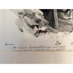 TAVOLA N. 34 V. Novelle ORIGINALE ILLUSTRAZIONE TEMPERA Enzo Magni (Ingam)  1950