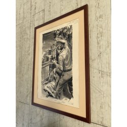 TAVOLA N. 5 V. Novelle ORIGINALE ILLUSTRAZIONE TEMPERA Enzo Magni (Ingam)  1950