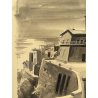 TAVOLA N. 5 V. Novelle ORIGINALE ILLUSTRAZIONE TEMPERA Enzo Magni (Ingam)  1950