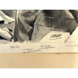 TAVOLA N. 5 V. Novelle ORIGINALE ILLUSTRAZIONE TEMPERA Enzo Magni (Ingam)  1950