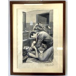 TAVOLA N. 46 V. Novelle ORIGINALE ILLUSTRAZIONE TEMPERA Enzo Magni (Ingam)  1949