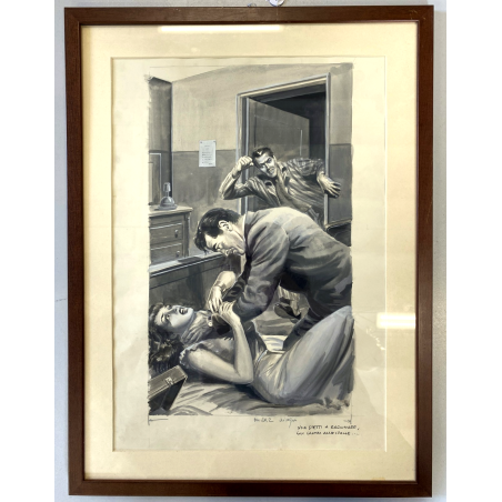 TAVOLA N. 46 V. Novelle ORIGINALE ILLUSTRAZIONE TEMPERA Enzo Magni (Ingam)  1949