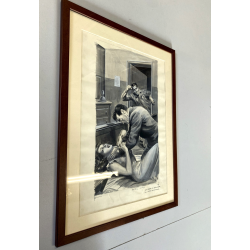 TAVOLA N. 46 V. Novelle ORIGINALE ILLUSTRAZIONE TEMPERA Enzo Magni (Ingam)  1949
