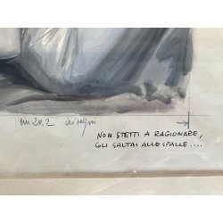 TAVOLA N. 46 V. Novelle ORIGINALE ILLUSTRAZIONE TEMPERA Enzo Magni (Ingam)  1949