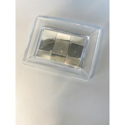VASSOIO SVUOTATASCHE VIDE POCHE Pierre Cardin VETRO LAMINA ARGENTO FIRMATO