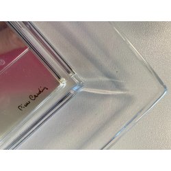 VASSOIO SVUOTATASCHE VIDE POCHE Pierre Cardin VETRO LAMINA ARGENTO FIRMATO