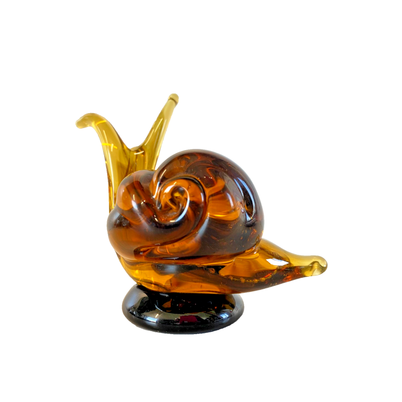 RARA SCULTURA LUMACA Archimede Seguso SNAIL VETRO Murano AMBRA  10,5 cm/h'