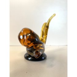 RARA SCULTURA LUMACA Archimede Seguso SNAIL VETRO Murano AMBRA  10,5 cm/h'