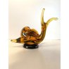 RARA SCULTURA LUMACA Archimede Seguso SNAIL VETRO Murano AMBRA  10,5 cm/h'