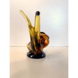 RARA SCULTURA LUMACA Archimede Seguso SNAIL VETRO Murano AMBRA  10,5 cm/h'