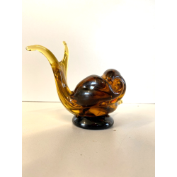 RARA SCULTURA LUMACA Archimede Seguso SNAIL VETRO Murano AMBRA  10,5 cm/h'