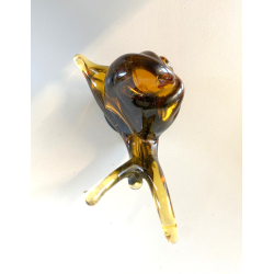 RARA SCULTURA LUMACA Archimede Seguso SNAIL VETRO Murano AMBRA  10,5 cm/h'