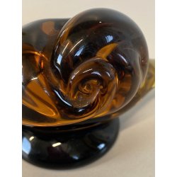 RARA SCULTURA LUMACA Archimede Seguso SNAIL VETRO Murano AMBRA  10,5 cm/h'
