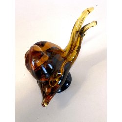 RARA SCULTURA LUMACA Archimede Seguso SNAIL VETRO Murano AMBRA  10,5 cm/h'