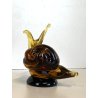 RARA SCULTURA LUMACA Archimede Seguso SNAIL VETRO Murano AMBRA  10,5 cm/h'