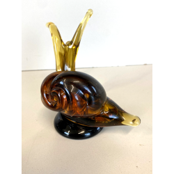RARA SCULTURA LUMACA Archimede Seguso SNAIL VETRO Murano AMBRA  10,5 cm/h'