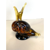 RARA SCULTURA LUMACA Archimede Seguso SNAIL VETRO Murano AMBRA  10,5 cm/h'