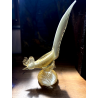 SCULTURA VETRO Murano SOMMERSO TRASPARENTE FOGLIA ORO FAGIANO GALLO PAVONE '50s