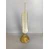 SCULTURA VETRO Murano SOMMERSO TRASPARENTE FOGLIA ORO FAGIANO GALLO PAVONE '50s