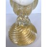 SCULTURA VETRO Murano SOMMERSO TRASPARENTE FOGLIA ORO FAGIANO GALLO PAVONE '50s
