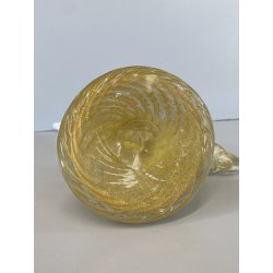 SCULTURA VETRO Murano SOMMERSO TRASPARENTE FOGLIA ORO FAGIANO GALLO PAVONE '50s