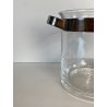 SECCHIELLO GHIACCIO VETRO GLACETTE VINTAGE ICE BUCKET PINZE METALLO ARGENTATO
