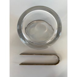 SECCHIELLO GHIACCIO VETRO GLACETTE VINTAGE ICE BUCKET PINZE METALLO ARGENTATO