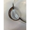SECCHIELLO GHIACCIO VETRO GLACETTE VINTAGE ICE BUCKET PINZE METALLO ARGENTATO