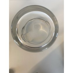 SECCHIELLO GHIACCIO VETRO GLACETTE VINTAGE ICE BUCKET PINZE METALLO ARGENTATO