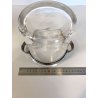 SECCHIELLO GHIACCIO VETRO GLACETTE VINTAGE ICE BUCKET PINZE METALLO ARGENTATO