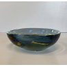 VINTAGE BOWL SVOTATASCHE VETRO Murano SOMMERSO BLU AVIO AMBRA ø 18cm '60/'70
