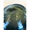 VINTAGE BOWL SVOTATASCHE VETRO Murano SOMMERSO BLU AVIO AMBRA ø 18cm '60/'70