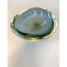 VINTAGE BOWL SVOTATASCHE VETRO Murano SOMMERSO BLU AVIO AMBRA ø 18cm '60/'70