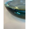 VINTAGE BOWL SVOTATASCHE VETRO Murano SOMMERSO BLU AVIO AMBRA ø 18cm '60/'70