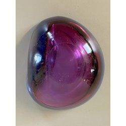 BOWL VETRO Murano Flavio Poli SOMMERSO BLU VIOLA PRESSE-PAPIER 11,5 ø cm '60/'70