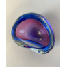 BOWL VETRO Murano Flavio Poli SOMMERSO BLU VIOLA PRESSE-PAPIER 11,5 ø cm '60/'70