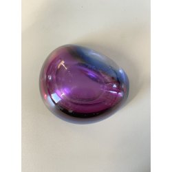 BOWL VETRO Murano Flavio Poli SOMMERSO BLU VIOLA PRESSE-PAPIER 11,5 ø cm '60/'70