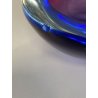BOWL VETRO Murano Flavio Poli SOMMERSO BLU VIOLA PRESSE-PAPIER 11,5 ø cm '60/'70