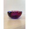 BOWL VETRO Murano Flavio Poli SOMMERSO BLU VIOLA PRESSE-PAPIER 11,5 ø cm '60/'70