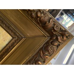 GRANDE QUADRO OLIO A. Della Gatta SCENA GENERE PASTORELLA GREGGE PECORE TRAMONTO