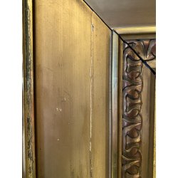 GRANDE QUADRO OLIO A. Della Gatta SCENA GENERE PASTORELLA GREGGE PECORE TRAMONTO