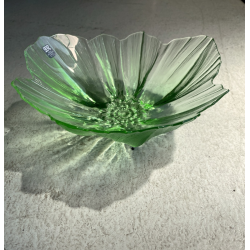 CIOTOLA VETRO VERDE  DESIGN Mats Jonasson SCULPTURAL BOWL ART GLASS SWEDEN ø19cm