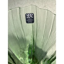 CIOTOLA VETRO VERDE  DESIGN Mats Jonasson SCULPTURAL BOWL ART GLASS SWEDEN ø19cm