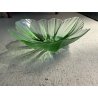 CIOTOLA VETRO VERDE  DESIGN Mats Jonasson SCULPTURAL BOWL ART GLASS SWEDEN ø19cm