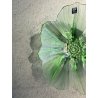 CIOTOLA VETRO VERDE  DESIGN Mats Jonasson SCULPTURAL BOWL ART GLASS SWEDEN ø19cm