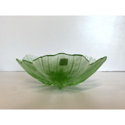 CIOTOLA VETRO VERDE  DESIGN Mats Jonasson SCULPTURAL BOWL ART GLASS SWEDEN ø19cm