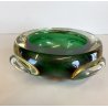 BOWL SVOTATASCHE VETRO Murano LOBATO SOMMERSO VERDE AMBRA ø 17cm